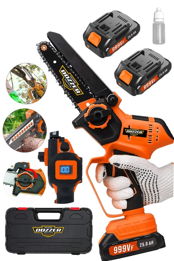 Dozzer STIL Seri 21Volt Dijital Şarj Göstergeli Şarjlı Akülü Dal Kesme Budama Testere Makinesi