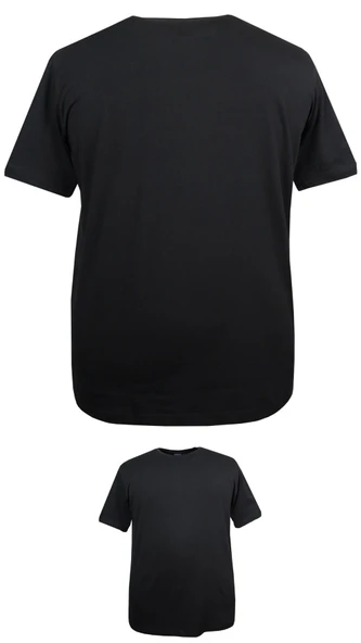 Erkek Büyük Beden 120 Kilo-152 Kilo Arası İçin Uygun Bisiklet Yaka Süprem Düz Tişört Siyah - 4