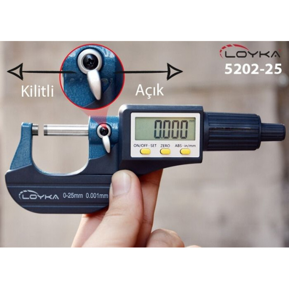 Loyka 5202-25 Dijital Hassas Mikrometre 0-25 mm - Resim 5