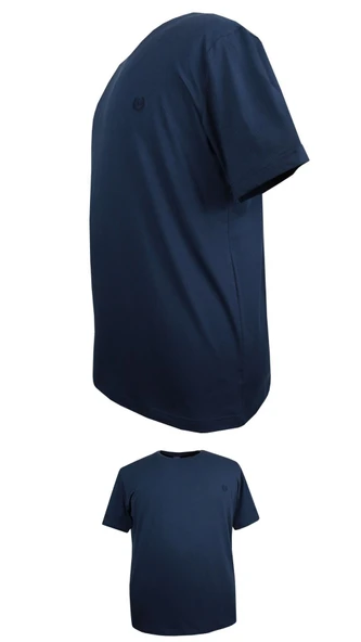 Erkek Büyük Beden 120 Kilo-152 Kilo Arası İçin Uygun Bisiklet Yaka Süprem Düz Tişört Lacivert - 4