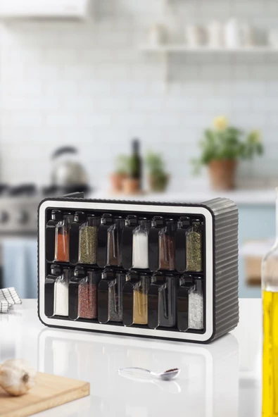 12'li Kaşıklı & Standlı Kapaklı Baharat Seti - 2