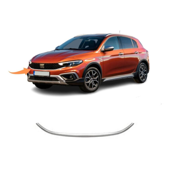 Fiat Egea Sedan-HB Krom Ön Panjur Alt Çıtası (Formlu)  2021-2024 Paslanmaz Çelik - 6