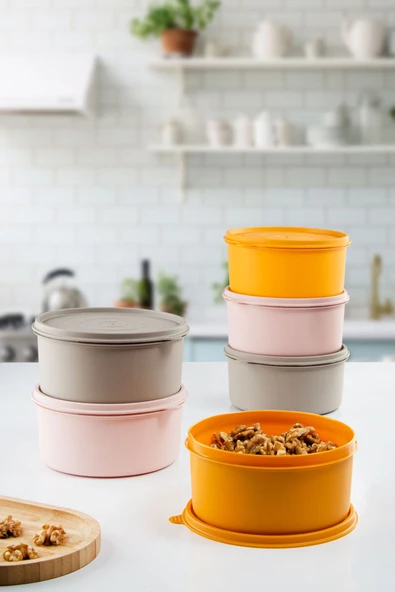 6 Adet Yuvarlak Saklama Kabı & Kahvaltılık (1200 ML) - 2