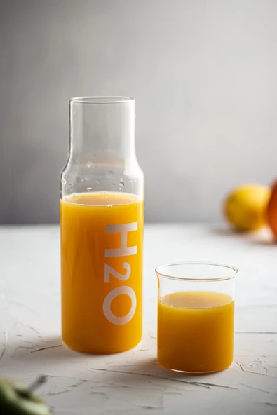 Borosilikat Cam Beyaz Başucu Sürahisi & Cam Sürahi * 600 ml - 3