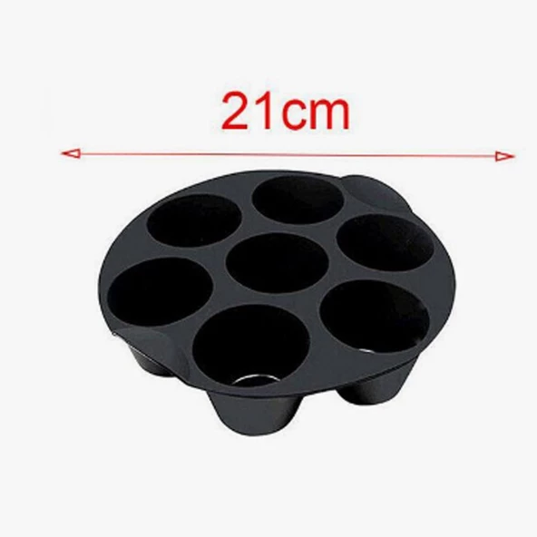 Silikon Çok Amaçlı Airfryer Muffin Cupcake Kek ve Çörek 7 Gözlü Pişirme Kalıbı - 5
