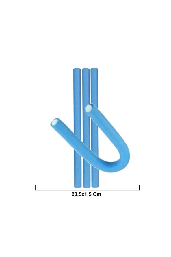 HAİR CLİP S 4'Lü Sosis Bigudi - Mavi