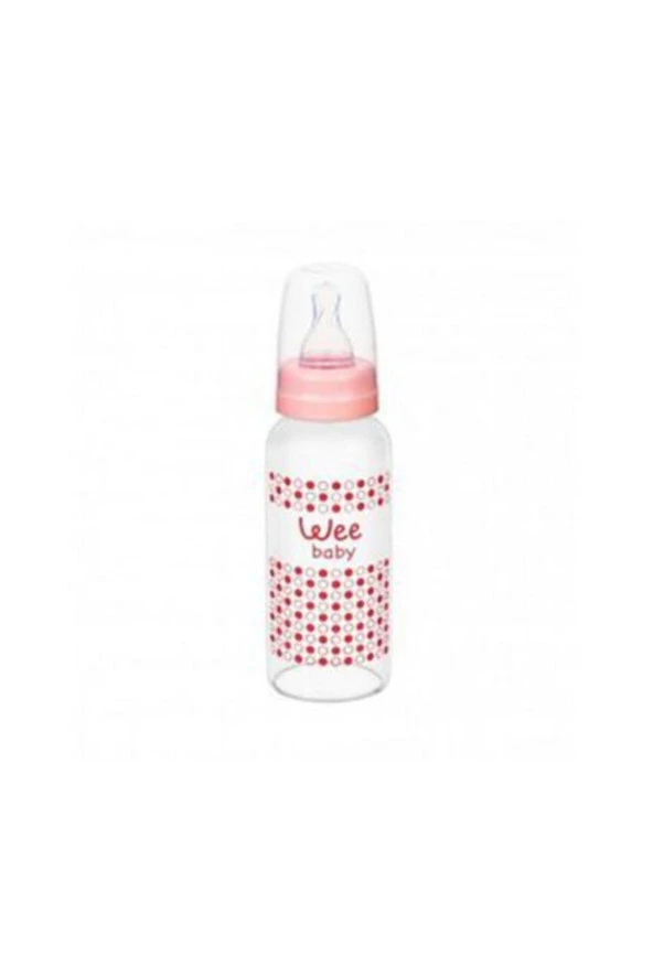 WEE BABY Isıya Dayanıklı Cam Biberon 180Ml - Pembe