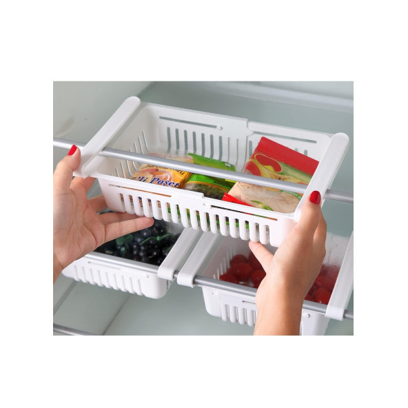 Ayarlanabilir Buzdolabı Dolap Içi Düzenleyici Sepet Çekmece Raf Organizeri - 2