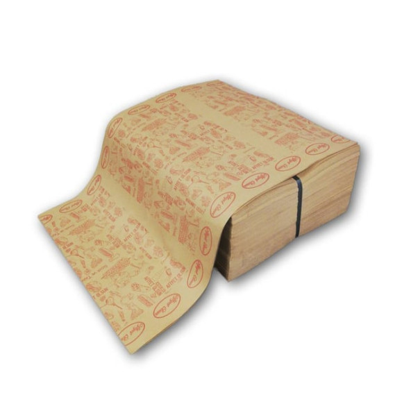 Sandviç Dürüm Paketleme Sarma Ambalaj Kağıdı Esmer Sülfit 1 kg 35x50 100 Adet (Afiyet olsun yazılı)