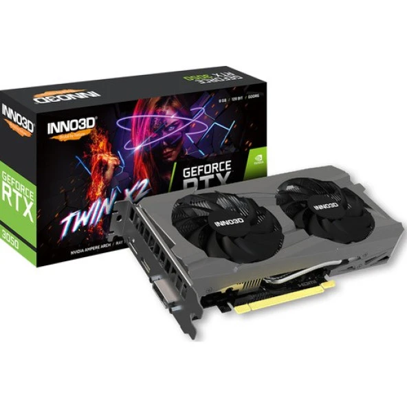 INNO3D RTX3050 TWİN X2 8GB 128BİT GDDR6 -LHR 3XDP+HDMI