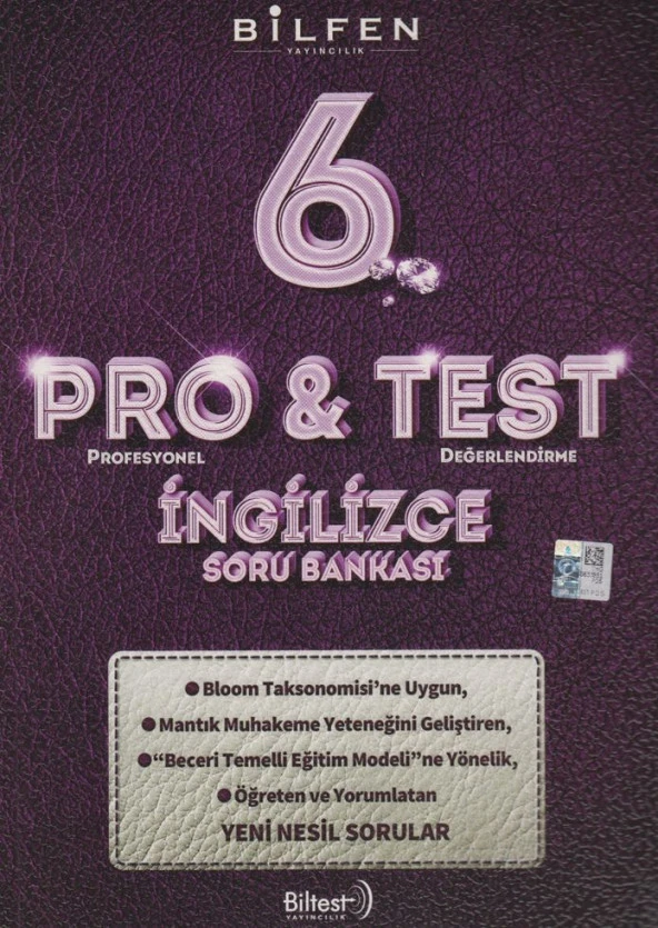 Bilfen Yayıncılık  6. Sınıf İngilizce ProTest Soru Bankası