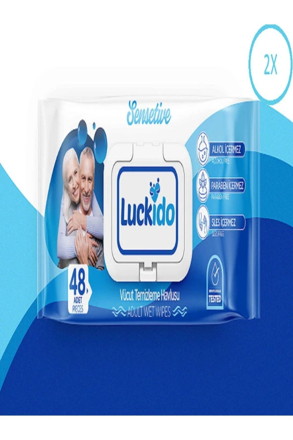 LUCKİDO Vücut Temizleme Havlusu 48'Li Paket