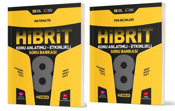 Hız Lgs 2025 8. Sınıf Matematik + Fen Bilimleri Hibrit Etkinlikli Soru Seti 2 Kitap