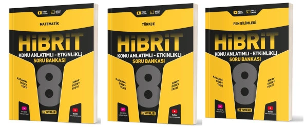 Hız Lgs 2025 8. Sınıf Metematik + Türkçe + Fen Hibrit Etkinlikli Soru Seti 3 Kitap