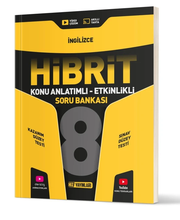 Hız Lgs 2025 8. Sınıf İngilizce Hibrit Konu Anlatımlı - Etkinlikli Soru Bankası