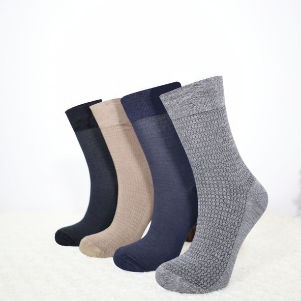 Erkek Bambu Çorap Burun Dikişsiz Soft Yıkamalı Parfümlü Uzun Erkek Çorap - 4