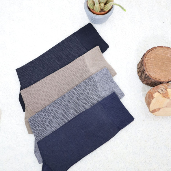 Erkek Bambu Çorap Burun Dikişsiz Soft Yıkamalı Parfümlü Uzun Erkek Çorap - 5