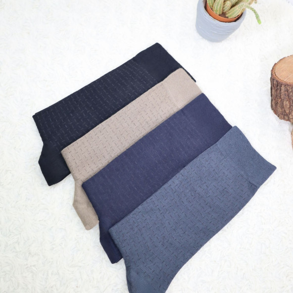 Erkek Bambu Çorap Burun Dikişsiz Soft Yıkamalı Parfümlü Uzun Erkek Çorap - 5