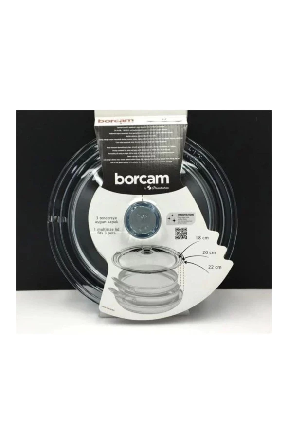 Paşabahçe borcam kapak 18-20-22 cm lere uygun cam tencere kapağı - 2