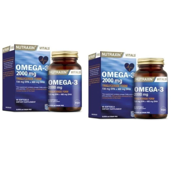 Nutraxin Omega 3 Balık Yağı 2000 mg 60 Tablet 2 adet