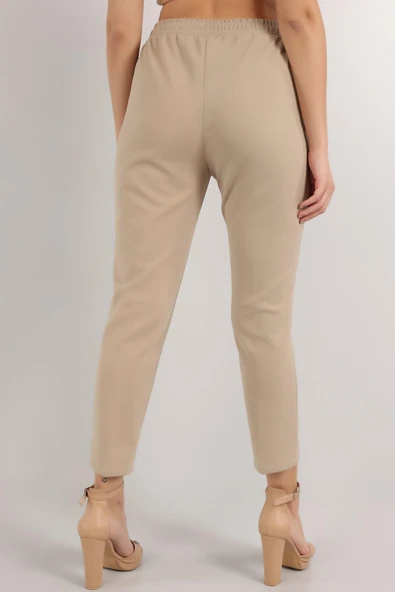 VioShine Kadın Beli Lastikli Cepli Havuç Kalıp Pantolon - 12