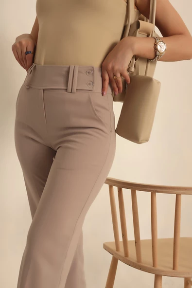 VioShine Kadın Üç Düğmeli Likralı Pantolon - 10