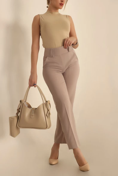 VioShine Kadın Üç Düğmeli Likralı Pantolon - 5