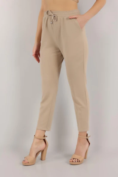VioShine Kadın Beli Lastikli Cepli Havuç Kalıp Pantolon - 8