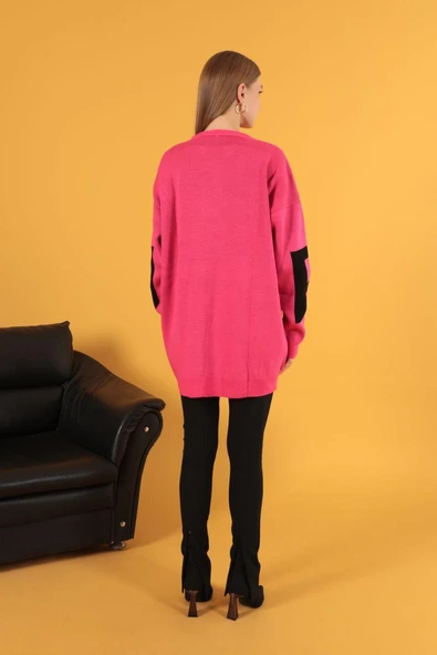 VioShine Kadın Oversize Baskılı Triko Kazak - 9