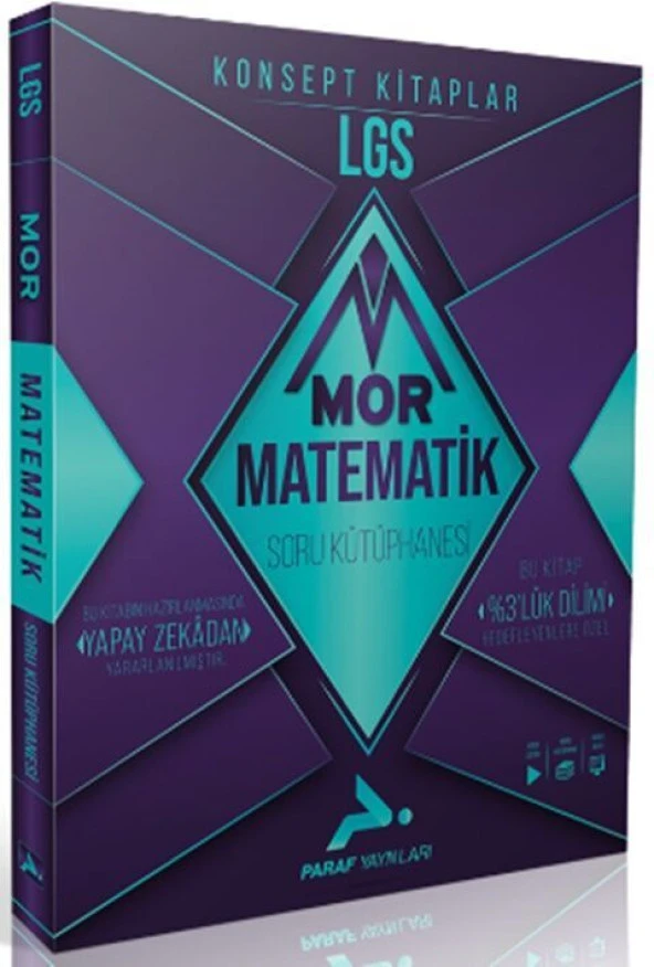 Paraf 8. Sınıf LGS Matematik Mor Soru Kütüphanesi Paraf Yayınları
