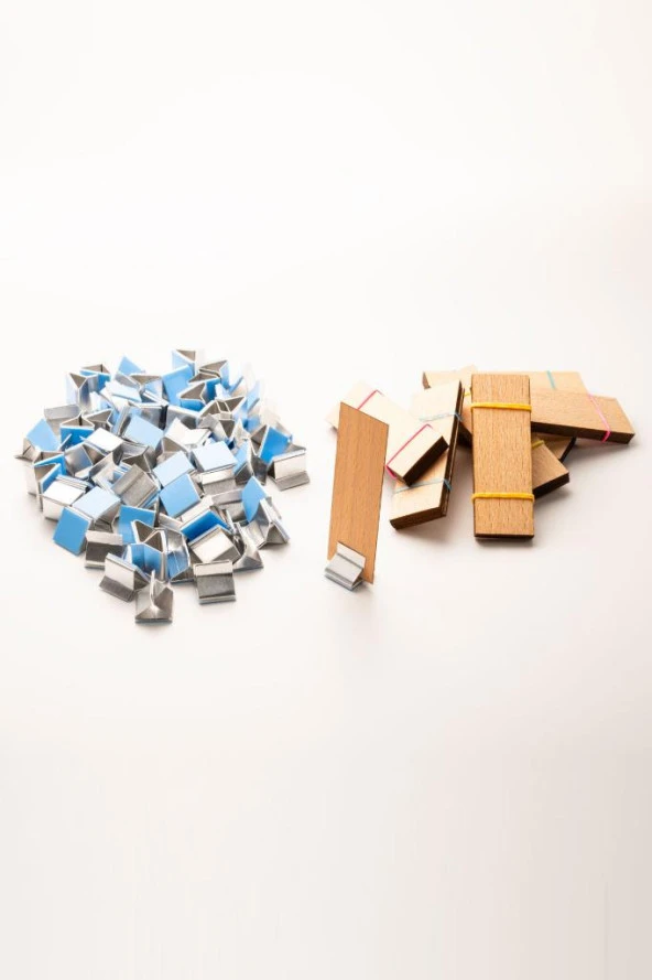 Ahşap Mum Fitili + Yapışkanlı Sehpa - 75 Adet ( 25mm x 75mm x 0,5mm ) ürün görseli