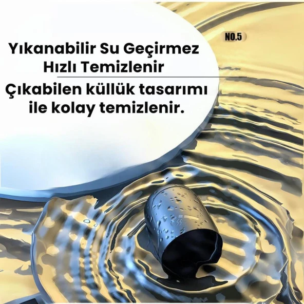 Coofbe Premium Car Ashtray Led Işıklı Taşınabilir Kapaklı Araba Küllük Kül Tablası Yıkanabilir Küllük - 6