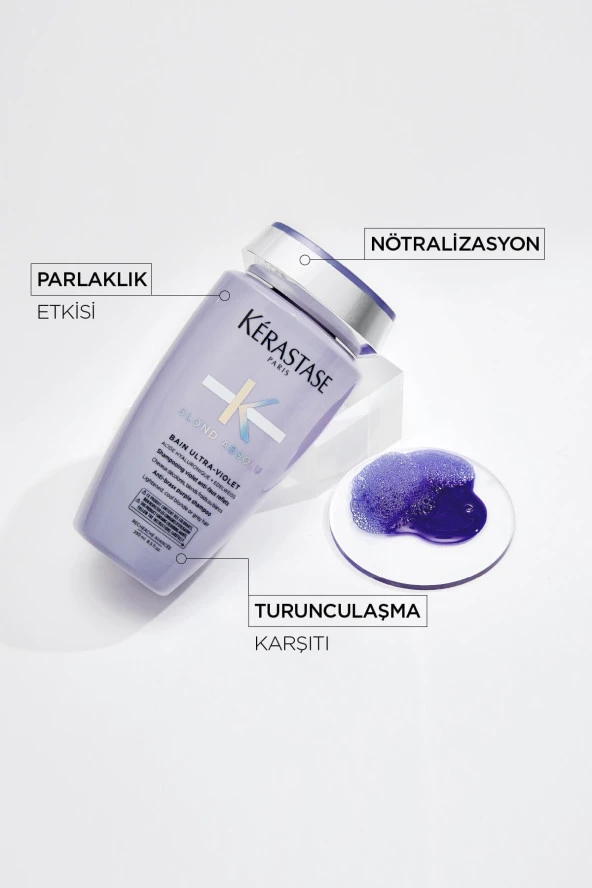 Blond Absolu Bain Ultra-violet Istenmeyen Sarı&turuncu Yansımaları Nötralize Eden Şampuan - Resim 3
