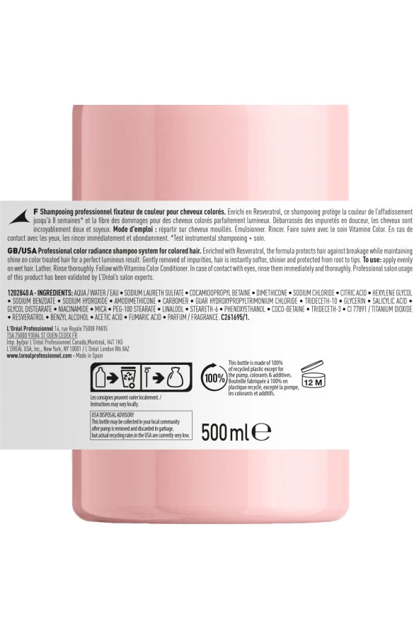 Serie Expert Vitamino Color Renk Koruyucu Şampuan 500 Ml - Resim 3