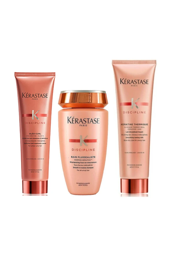 Discipline Bain Fluidealiste Şampuan 250ml + Oleo-Curl  150ml + Keratine Thermique Krem 150ml ürün görseli 1