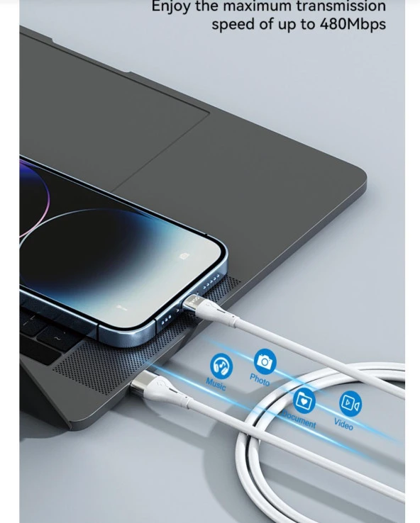 Iphone Uyumlu Şarj Aleti Kablosu 1m Lightning Usb Kablosu - 3