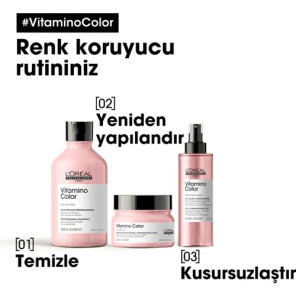 L'oreal Professionnel Serie Expert Vitamino Color Renk Koruyucu Maske 250 ml - Resim 7