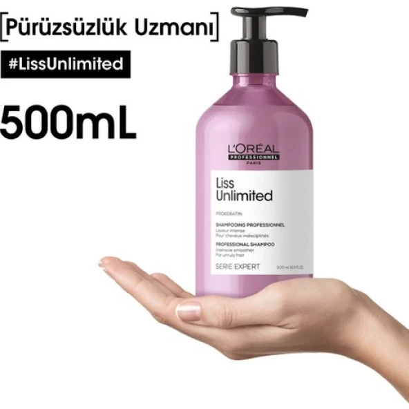 L'oreal Professionnel Serie Expert Liss Unlimited Elektriklenme Karşıtı ve Yumuşaklık Veren Şampuan 500 ml - Resim 8