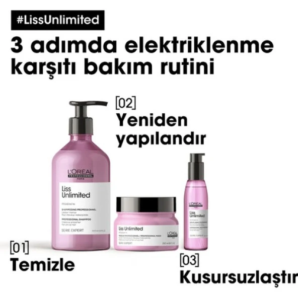 L'oreal Professionnel Serie Expert Liss Unlimited Elektriklenme Karşıtı ve Yumuşaklık Veren Şampuan 500 ml - Resim 7