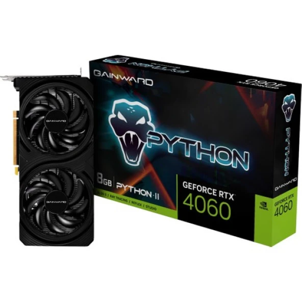 GAİNWARD GEFORCE RTX 4060 PYTHON II 8GB GDDR6 128 BİT DLSS 3 EKRAN KARTI