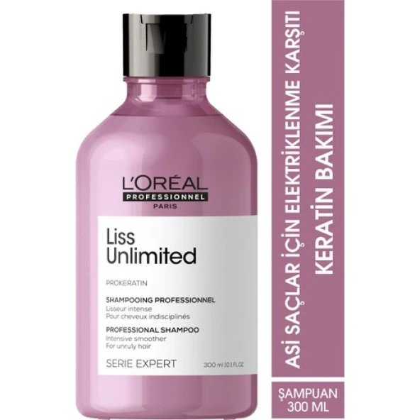 L'oreal Professionnel Serie Expert Liss Unlimited Elektriklenme Karşıtı ve Yumuşaklık Veren Şampuan 300 ml ürün görseli 1