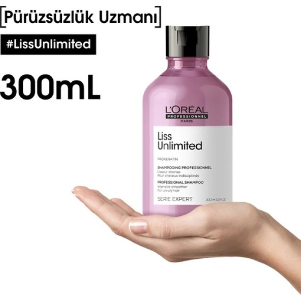 L'oreal Professionnel Serie Expert Liss Unlimited Elektriklenme Karşıtı ve Yumuşaklık Veren Şampuan 300 ml - Resim 9