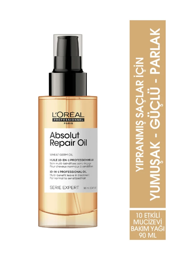Serie Expert Absolut Repair 10 in 1 Yıpranmış Saçlar için 10 Etkili Mucize Saç Bakım Yağı 90 ml