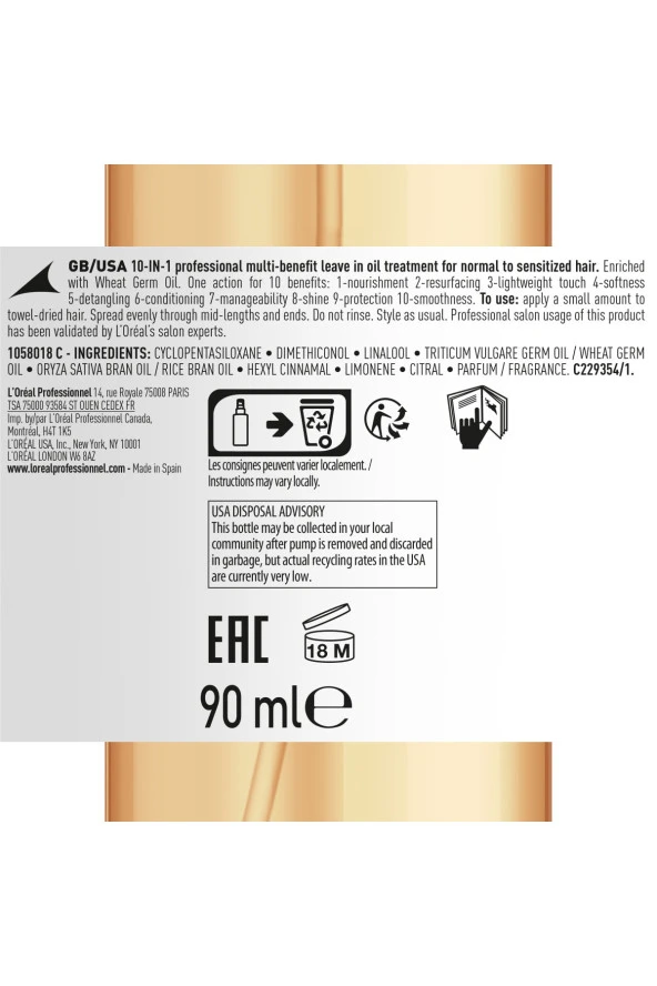 Serie Expert Absolut Repair 10 in 1 Yıpranmış Saçlar için 10 Etkili Mucize Saç Bakım Yağı 90 ml - Resim 8