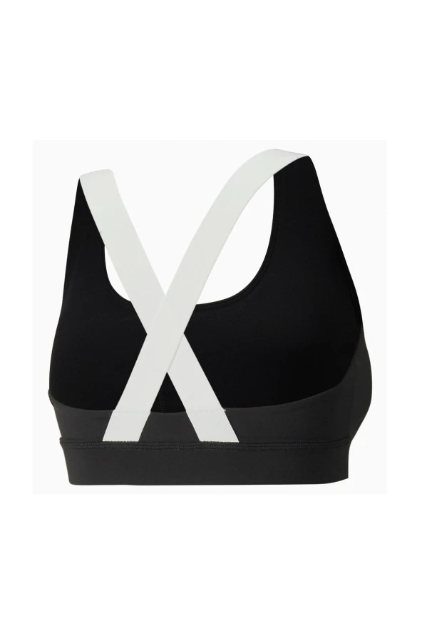 Mid Impact Fit Bra - Siyah Beyaz Sırtı Çarpaz Detaylı Spor Sütyeni - 2