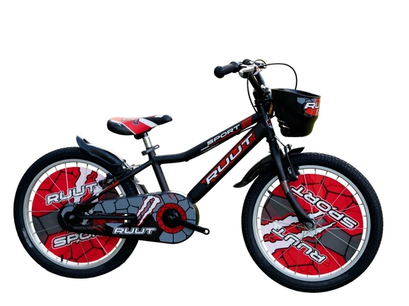 20J RUUT SPORT ÇOCUK BİSİKLETİ - SİYAH KIRMIZI ürün görseli 1