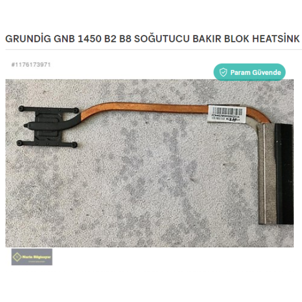 GRUNDİG GNB 1450 B2 B8 SOĞUTUCU BAKIR BLOK HEATSİNK