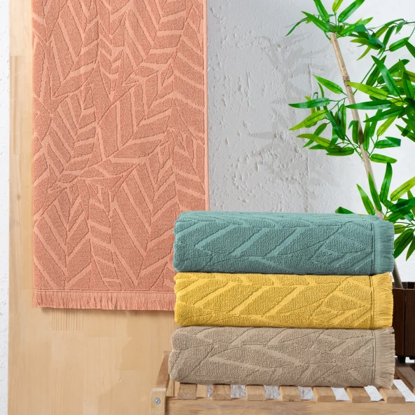 Schafer Home Modern 50x90 Jakarlı Havlu 1 Parça-Kiremit