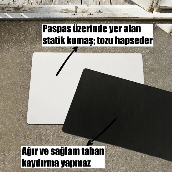 Valerine Life İsme, Kişiye veya Firmaya Özel Erkek Kuaförü Yeşil Renk Berber Hoş Geldiniz Kapı Önü Paspası 45x70cm - 3