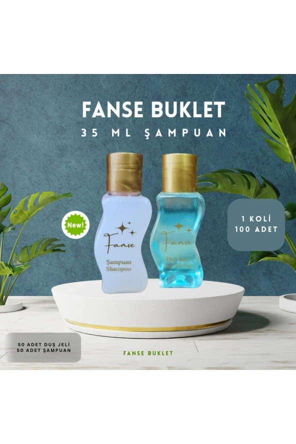 Fanse Otel Temizlik Medikal Malzemeleri TEK KULLANIMLIK OTEL BUKLET 50 ADET ŞAMPUAN S ŞİŞE 50 ADET DUŞ JELİ S ŞİŞE SET 35 ML